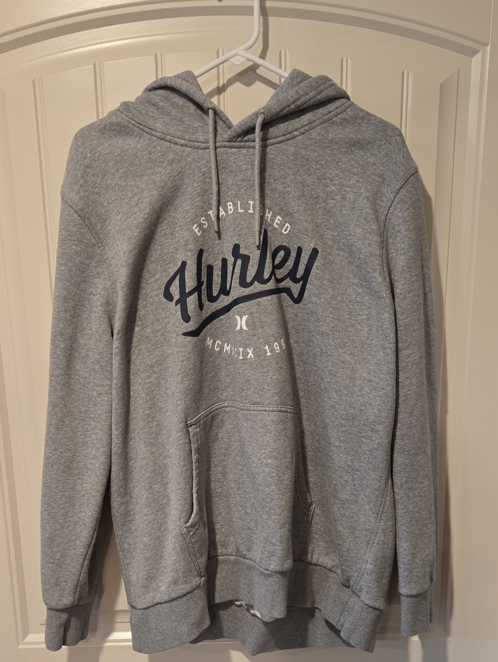 Hurley Gray Hoodie with Navy Script Logo